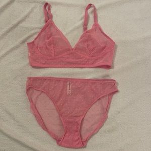 Madewell Pink Dotted Underwear Set